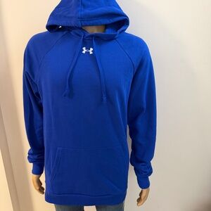 $55 UA Under Armour Mens Rival Fleece Navy Pullover Hoodie Loose Fit 1379757 MT